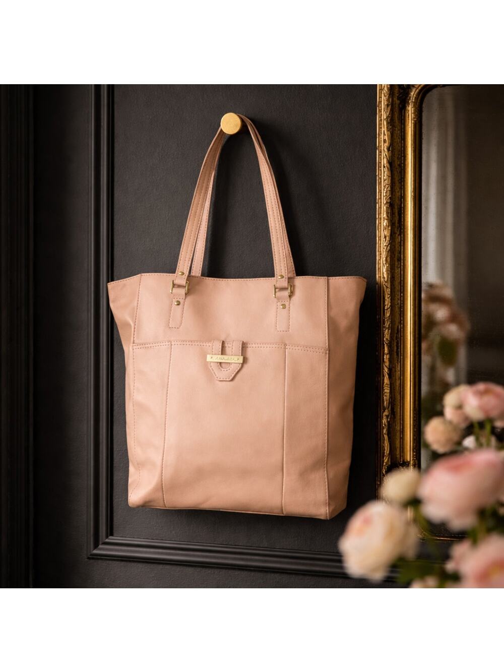 Cole Haan Stella Tote Blush Pink Buttery Soft Leather 15" x 13" x 2.5" $298
